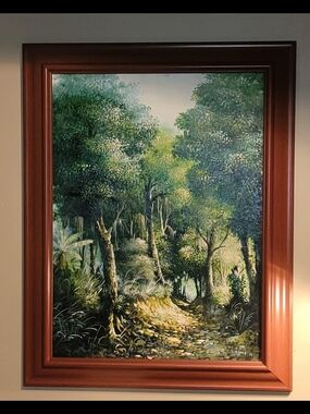 VINTAGE OIL ON BOARD PAINTING SIGNED BY DARIN 30X37"